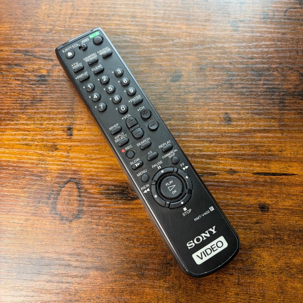 Sony RMT-V402 Video TV‎ VCR Remote Control Black Plastic Replacement Tested